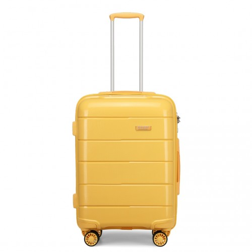 KONO 20 Inch Cabin Size Hard Shell Suitcase - Yellow | Lightweight, Durable, and Secure Travel Companion