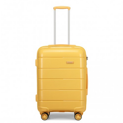 KONO 20 Inch Cabin Size Hard Shell Suitcase - Yellow | Lightweight, Durable, and Secure Travel Companion