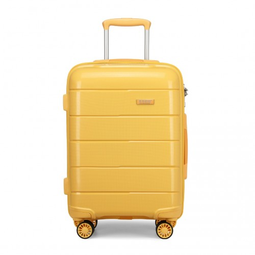 KONO 20 Inch Cabin Size Hard Shell Suitcase - Yellow | Lightweight, Durable, and Secure Travel Companion