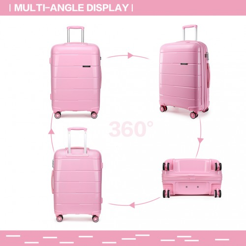 K1997L - KONO 28 INCH HARD SHELL PP SUITCASE - PINK