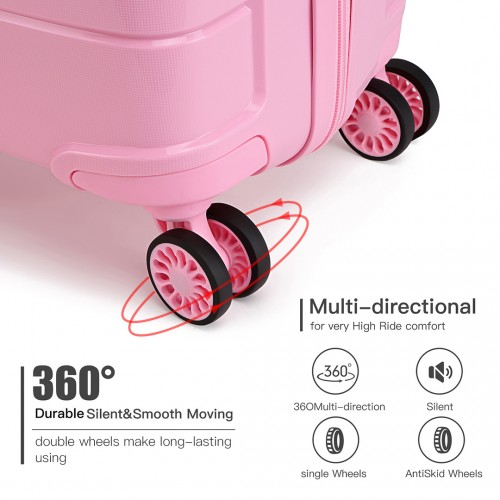 K1997L - KONO 28 INCH HARD SHELL PP SUITCASE - PINK
