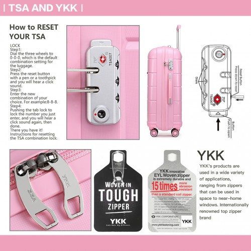 K1997L - KONO 28 INCH HARD SHELL PP SUITCASE - PINK
