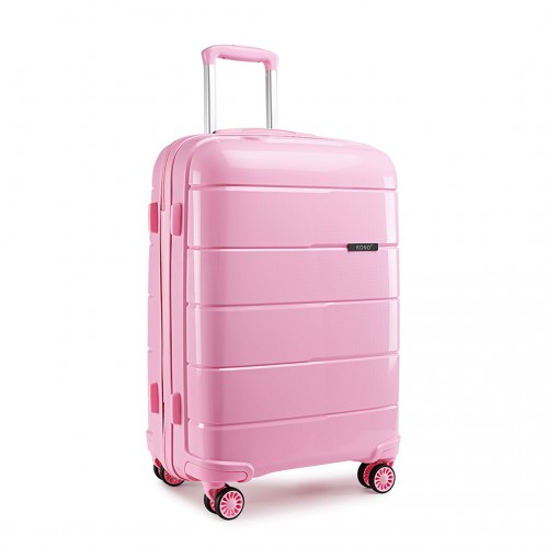 K1997L - KONO 24 INCH HARD SHELL PP SUITCASE - PINK