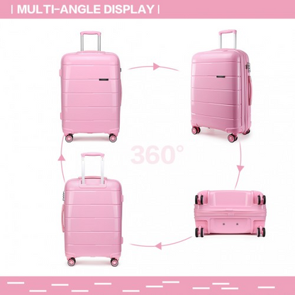 K1997L - KONO 24 INCH HARD SHELL PP SUITCASE - PINK
