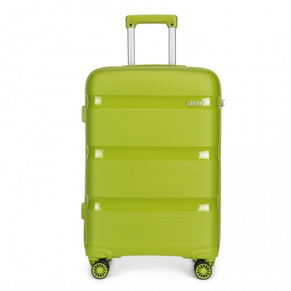 Kono 24 Inch Bright Hard Shell PP Suitcase - Classic Collection - Green