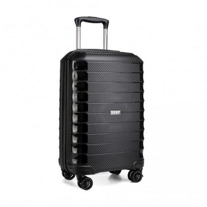 Kono Cabin Size Classic Collection Polypropylene Luggage with Charging Interface - Black