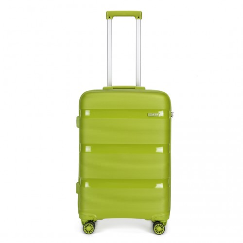 Kono 20" Bright Green Hard Shell PP Carry-On Suitcase, Cabin Size
