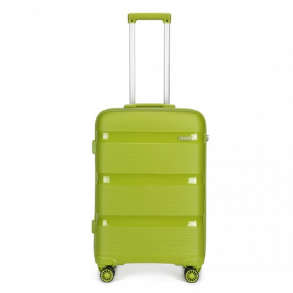 Kono 20" Bright Green Hard Shell PP Carry-On Suitcase, Cabin Size