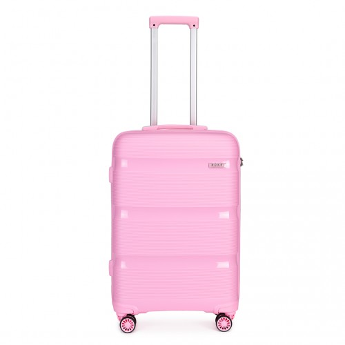 K2092L - Kono 24 Inch Pink Hard Shell PP Suitcase - Classic Collection