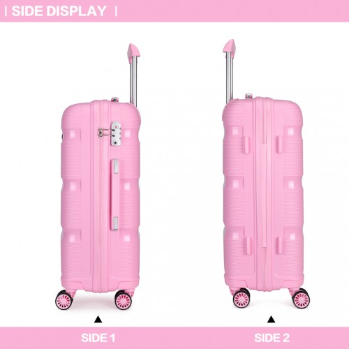 K2092L - Kono 24 Inch Pink Hard Shell PP Suitcase - Classic Collection