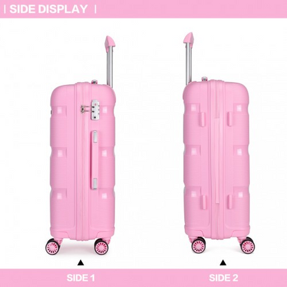 K2092L - Kono 24 Inch Pink Hard Shell PP Suitcase - Classic Collection