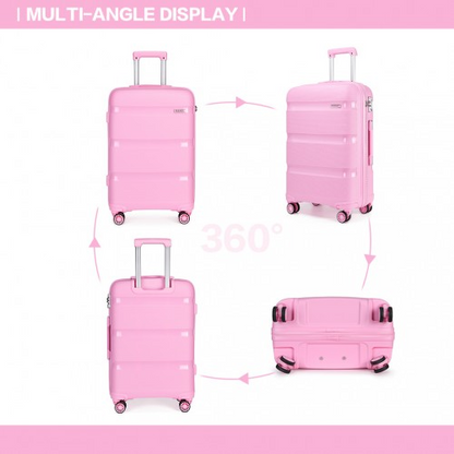 K2092L - Kono 24 Inch Pink Hard Shell PP Suitcase - Classic Collection