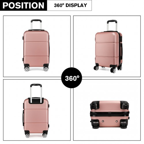 Kono Hard Shell ABS Carry On Suitcase 20 Inch - Nude | Lightweight & Durable Luggage