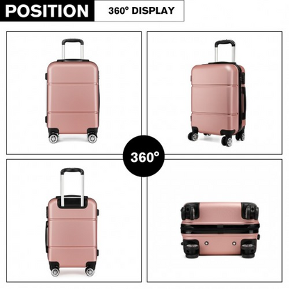Kono Hard Shell ABS Carry On Suitcase 20 Inch - Nude | Lightweight & Durable Luggage