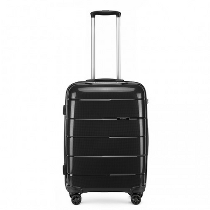 KONO 20 Inch Cabin Size Hard Shell PP Suitcase - Black | Premium Quality | TSA Accepted Lock | 360° Swivel Wheels