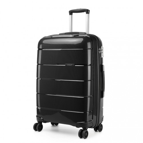 K1997L - KONO 24 INCH HARD SHELL PP SUITCASE - BLACK