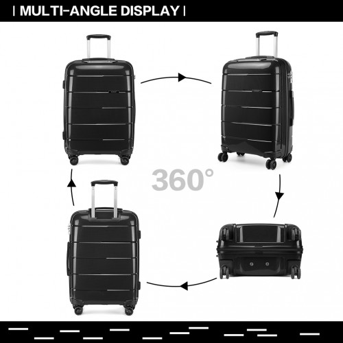 K1997L - KONO 28 INCH HARD SHELL PP SUITCASE - BLACK