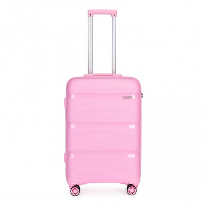 Kono 20 Inch Bright Pink Hard Shell Carry-On Suitcase - Lightweight & Durable Cabin Size Luggage