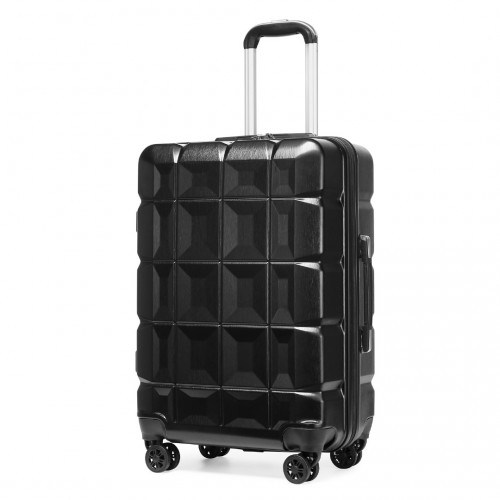 Kono 24 Inch Lightweight Hard Shell ABS Suitcase With TSA Lock - Black