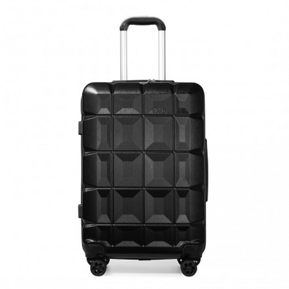 Kono 24 Inch Lightweight Hard Shell ABS Suitcase With TSA Lock - Black