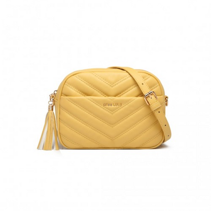 Miss LuLu Lightweight Quilted Leather Crossbody Bag - Yellow | Stylish & Versatile Women’s Handbag