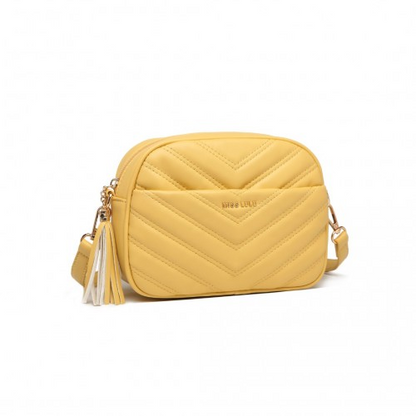 Miss LuLu Lightweight Quilted Leather Crossbody Bag - Yellow | Stylish & Versatile Women’s Handbag