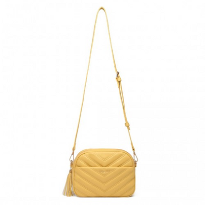 Miss LuLu Lightweight Quilted Leather Crossbody Bag - Yellow | Stylish & Versatile Women’s Handbag