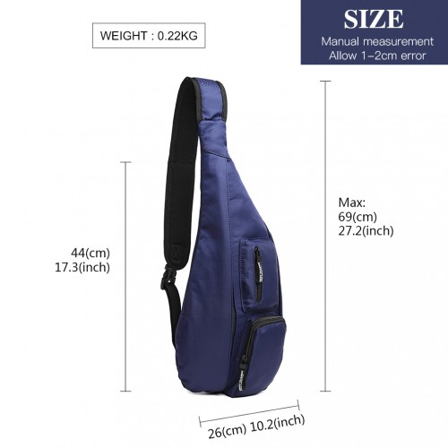 Miss Lulu Casual Single Strap Sling Backpack - Navy | Durable & Lightweight