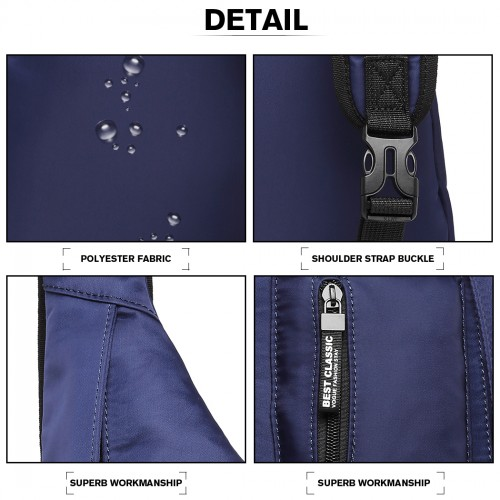 Miss Lulu Casual Single Strap Sling Backpack - Navy | Durable & Lightweight