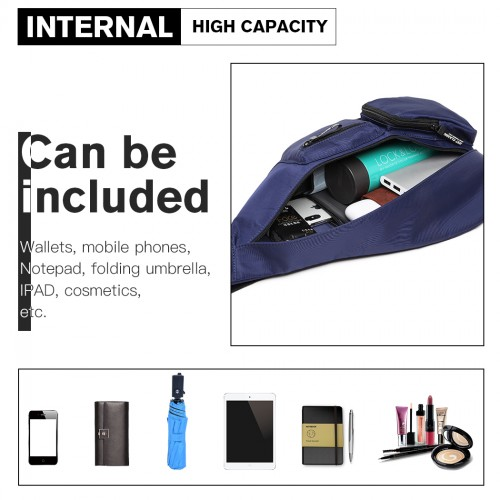 Miss Lulu Casual Single Strap Sling Backpack - Navy | Durable & Lightweight