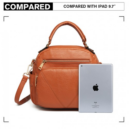 Miss Lulu Bowler Style Shoulder Bag - Brown | Premium PU Leather