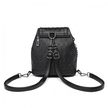 Miss Lulu Skull Studded Backpack Shoulder Bag - Black | Stylish & Versatile Accessory
