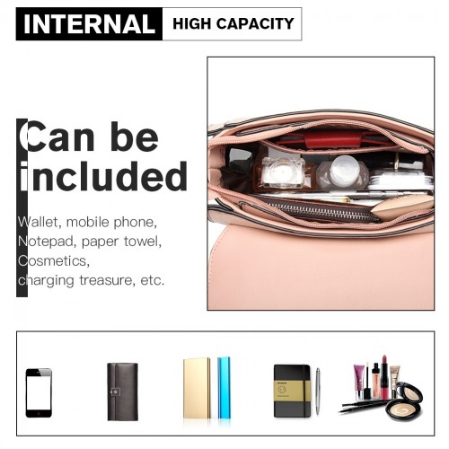 Miss Lulu Matte Pink PU Leather Midi Handbag Cross Body Bag - Elegant & Versatile