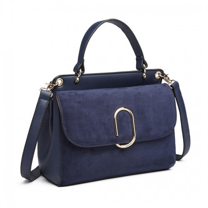 Miss Lulu Stylish Ladies Leather Handbag Shoulder Bag - Navy | Elegant & Versatile