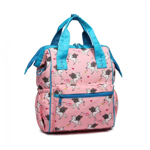 Miss Lulu Child's Unicorn Backpack with Pencil Case - Pink | LB6896 | Ideal for School & Day Trips