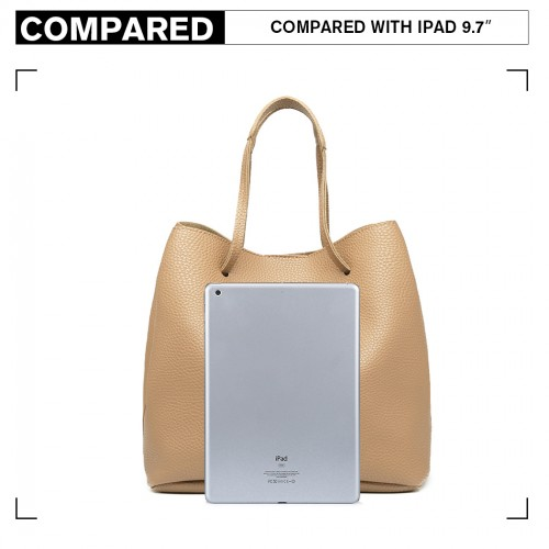 Miss Lulu 4-Piece Set Shoulder Tote Handbag - Beige | Stylish & Durable Women's Bag Set