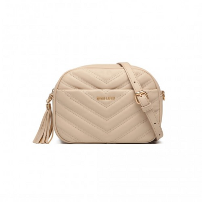 Miss LuLu Lightweight Quilted Leather Cross body Bag - Khaki | Elegant & Functional