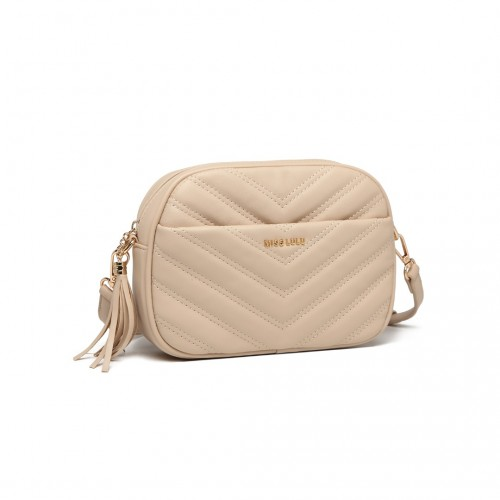 Miss LuLu Lightweight Quilted Leather Cross body Bag - Khaki | Elegant & Functional
