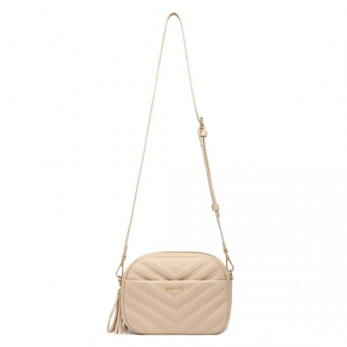 Miss LuLu Lightweight Quilted Leather Cross body Bag - Khaki | Elegant & Functional