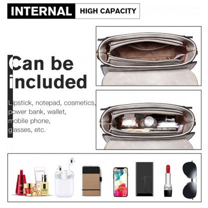 Miss Lulu Leather Look Midi Handbag - Grey | Elegant & Stylish Women's Handbag