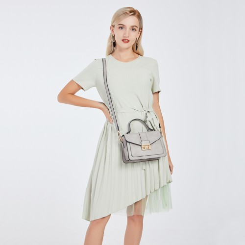 Miss Lulu Leather Look Midi Handbag - Grey | Elegant & Stylish Women's Handbag