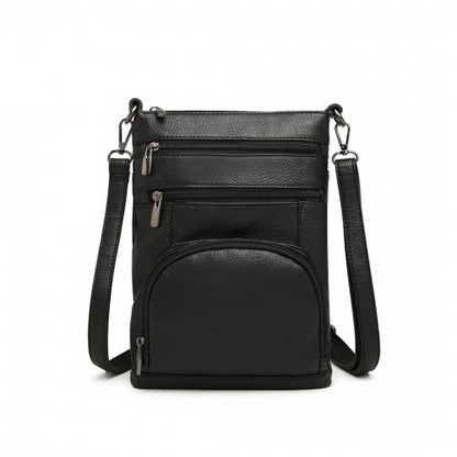 Miss Lulu Multi Pocket Leather Look RFID-Blocking Cross Body Bag - Black | Stylish & Secure