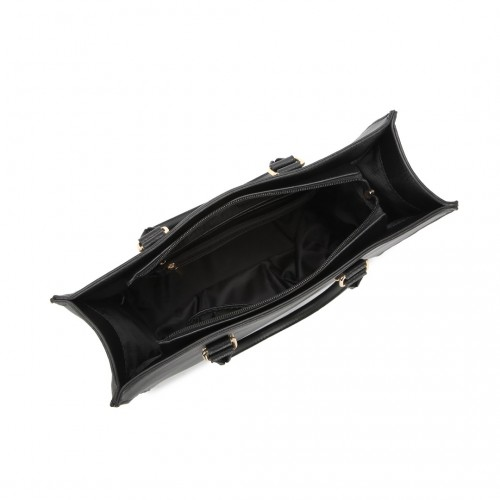 Miss Lulu Leather Look Classic Square Shoulder Bag - Black | Versatile & Stylish