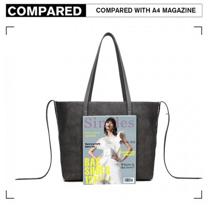Miss Lulu Grey Leather Look Two Way Tote Shoulder Bag