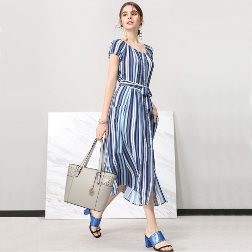 LG1943 - Miss Lulu Laser Cut Out Tote Shopper Bag - Grey