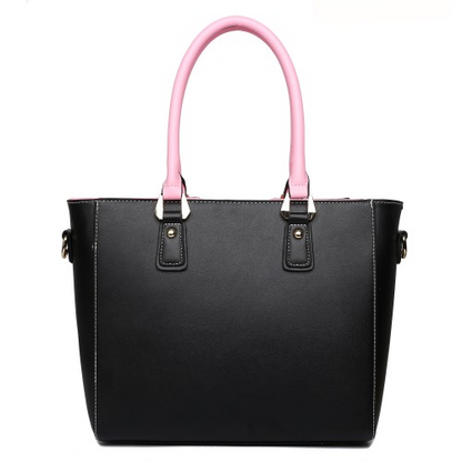 Miss Lulu Leather Look V-Shape Shoulder Handbag - Pink | Stylish & Elegant Women's Tote