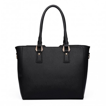 Miss Lulu Leather Look V-Shape Multicolour Tote Bag - Brown | Stylish and Spacious Shoulder Bag