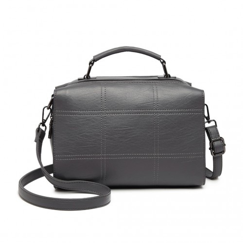 Miss Lulu Multi-Compartment Cross-Body Handbag - Grey | Stylish & Versatile