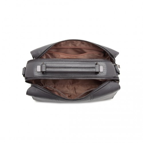 Miss Lulu Multi-Compartment Cross-Body Handbag - Grey | Stylish & Versatile