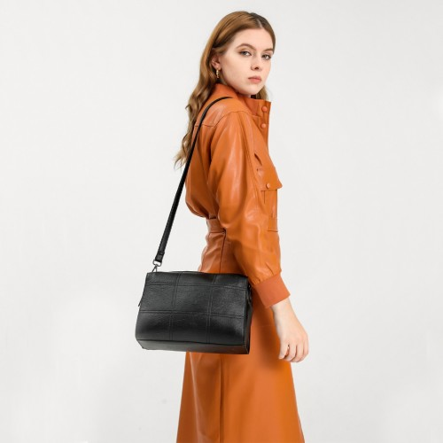 Miss Lulu Multi-Compartment Cross-Body Handbag - Grey | Stylish & Versatile